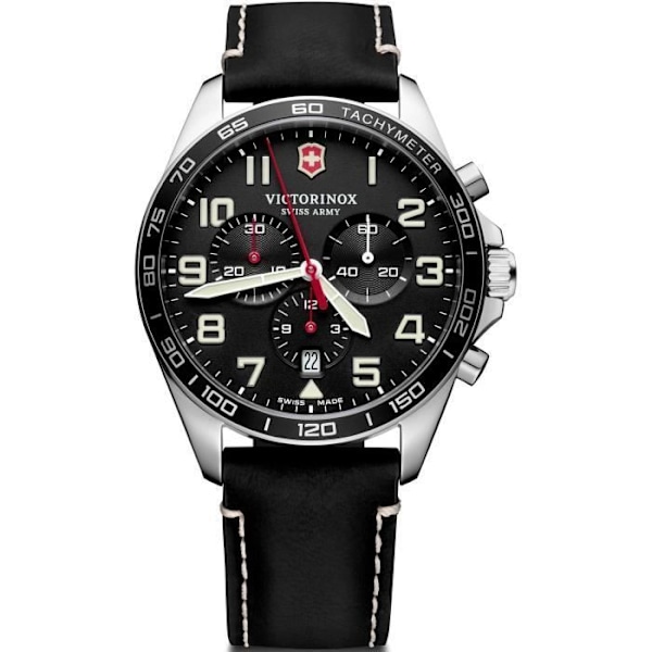 Ur - VICTORINOX - FELTUR - V241852 - Sport - Læder - Kvarts - Analogisk Sort grå