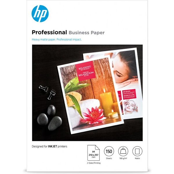 Papir - HP - Prof Matte IJ A4 - 180g - 150sh - FSC - Sort