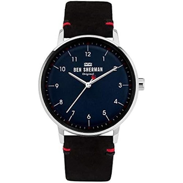 BEN SHERMAN WB043B Herreur - Sort læderrem - Analog Quartz Urværk
