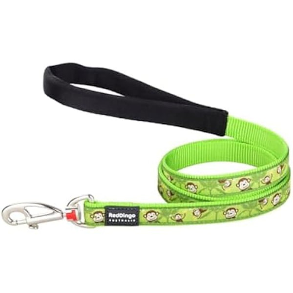 Hundkoppel - RÖD DINGO - Monkey Style - Limegrön - 2 x 120 cm - Flerfärgad mångfärgad