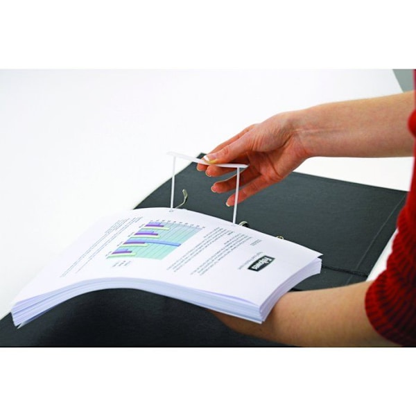 Arkivbindning - Fellowes - Proclip - Vit - 100 stycken - Förlängda stänger 100 mm