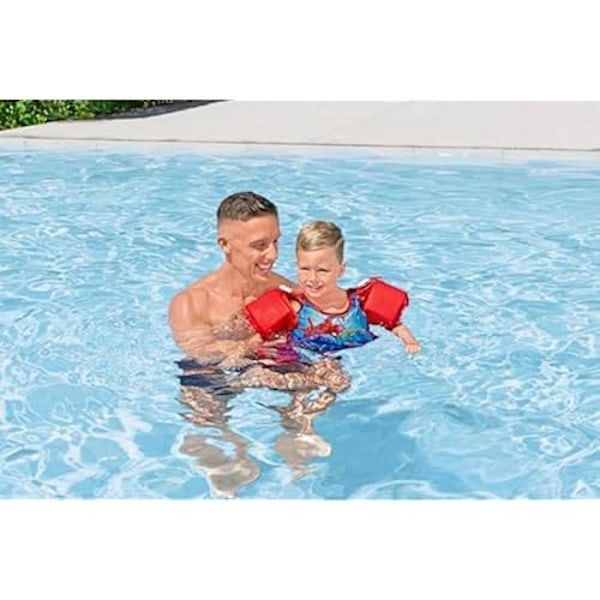 Simdräkt - BESTWAY - Spiderman™ - 56 cm - Inbyggda skumarmar - Justerbar passform Blå röd