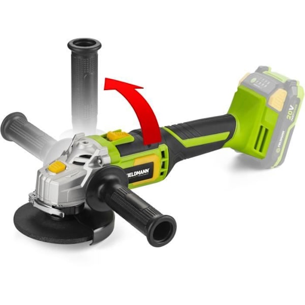 Akku kulmahiomakone - FIELDMANN - 20V - 115 mm - Akun ja laturin mukana ei ole Grönt och svart