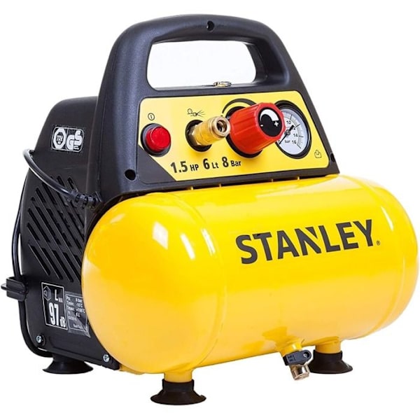 Oliefri Coaxial Kompressor 6L 8 bar 1,5HK med Nanometer DN 200/8/6 Stanley