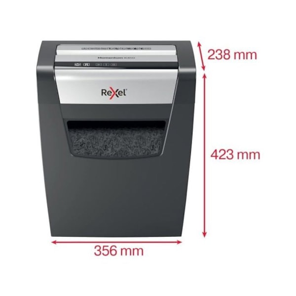Papirøder - Rexel - Momentum X410 - P4 - 10 ark - 23L - Sort sort