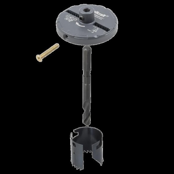 wolfcraft - Multi-Blade Hulsav - Diameter 60, 68, 74, 80, 95 mm - Skæredybde 33 mm, Centreringsbor - ref. 2162000 Grå