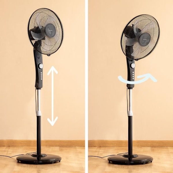 Piedestal ventilator - InnovaGoods - Breezinn - 45 W - Oscillation - 3 hastigheder - Sort Svart