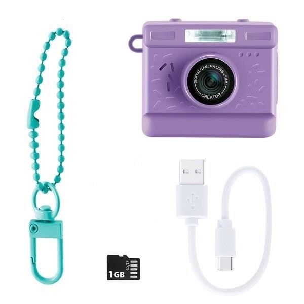 Canal Toys – Photo Creator – Digitaalinen Valokuva- ja Videokamera Mini Cam’ – Vintage - mukana Avainnauha ja 1 Gt SD-kortti - CLK 06 lila