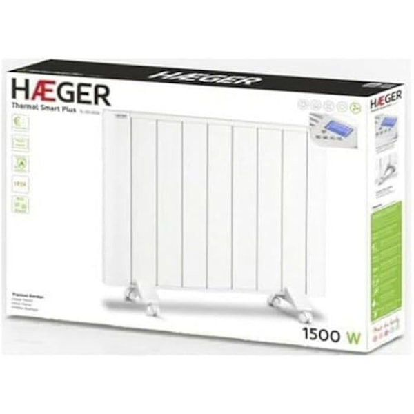 HAEGER Thermal Smart Plus Thermal Emitter 1500 W med veckotimer IP24 - Lämplig för våta divisioner, Dubbel