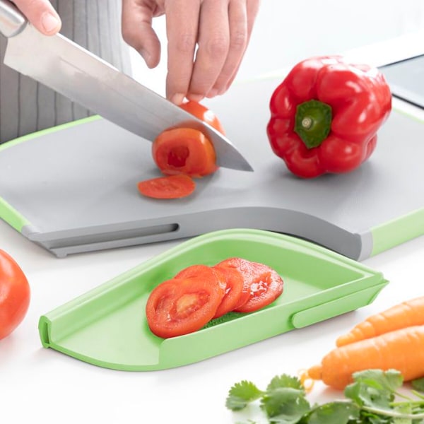 Skärbräda - InnovaGoods - Vändbar - Halkfri - Multifunktionell - Lätt att rengöra vit/grön