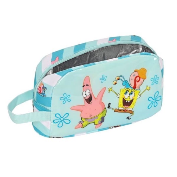 Kylväska - Spongebob - Håll dig positiv - Blå Vit - 21.5 x 12 x 6.5 cm - Zip Blå vit
