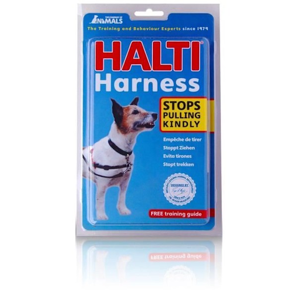 HALTI vetoa estävät valjaat - punainen ja musta - koko S Rød og sort