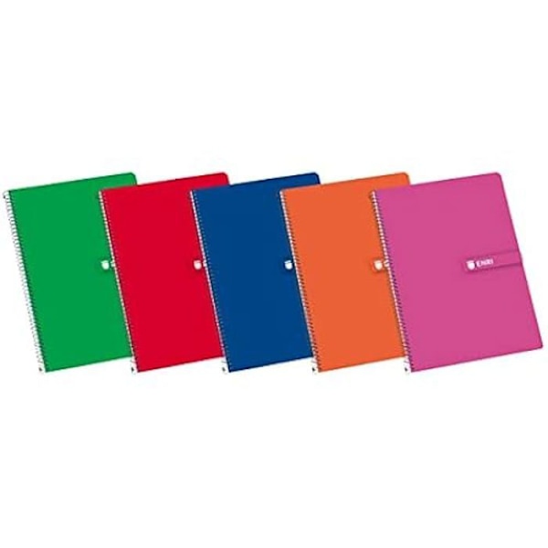 A4 notesbog - ENRI - 80 paneler - 5 enheder - 90 g/m² - Blandet - Enkelt linje Grön/orange/röd