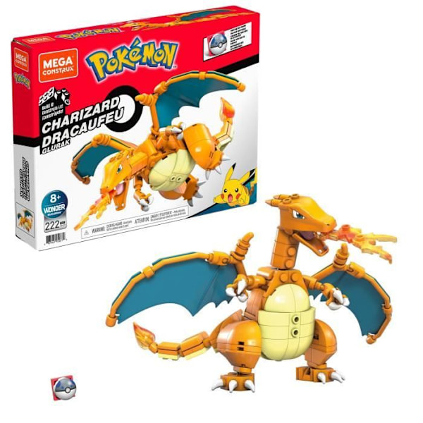 Mega Construx - Pokemon Charizard att bygga - Byggstenar - Från 8 år GWY77 Flerfärgad