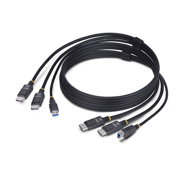 KVM-kaapeli - STARTECH.COM - DisplayPort USB - 4K 60Hz - 5Gbps - 1,8m Musta