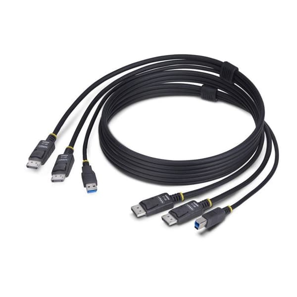 KVM-kabel - STARTECH.COM - DisplayPort USB - 4K 60Hz - 5Gbps - 1,8m Sort