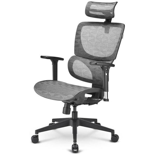 Toimistotuoli - OfficePal - C30M - Ergonominen - 3D käsinojat - Säädettävä selkänoja Grå