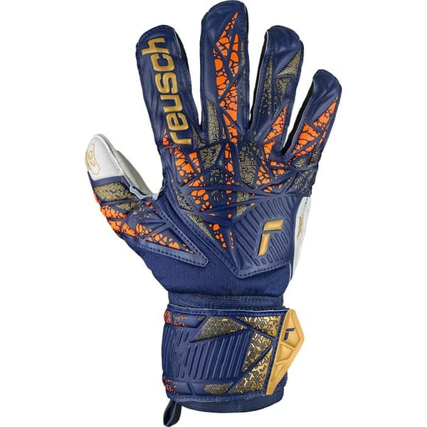 Målvaktshandskar - Reusch - Attrak Grip - Premium blå - Ventilerande - Ej vattentät premium blå/guld 10