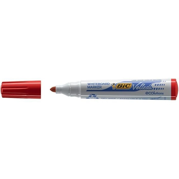 BIC® - Velleda® pyyhittävä merkkilaatikko BIC® Velleda® 1701 ECOlutions® x 12 - punainen muste Röd