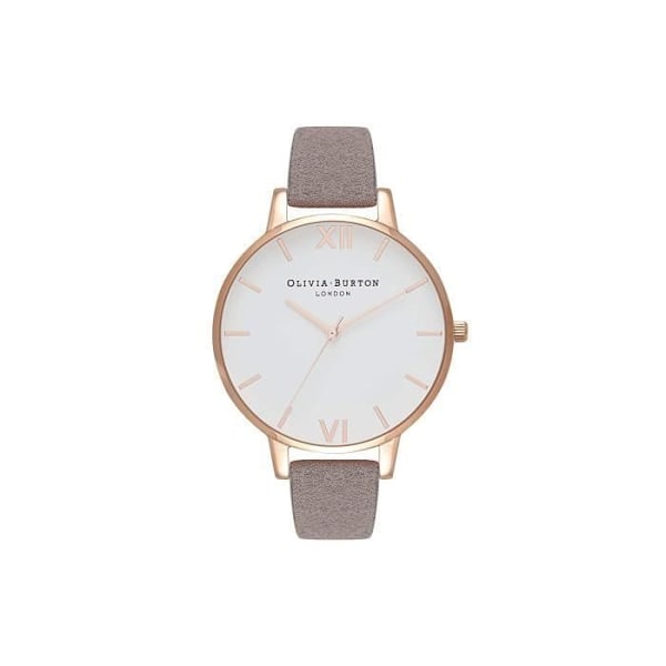 Analog klocka - Olivia Burton - OB16VE09 - Återvunnen läder - Roséguldskal - 38 mm Roséguld, vit