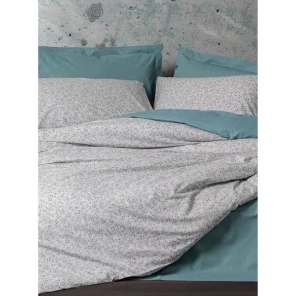 Sängkläder - 1 påslakan 220 x 240 cm + 2 örngott 60 x 60 cm - 100% förstärkt bomull - Mintgrön Mynta