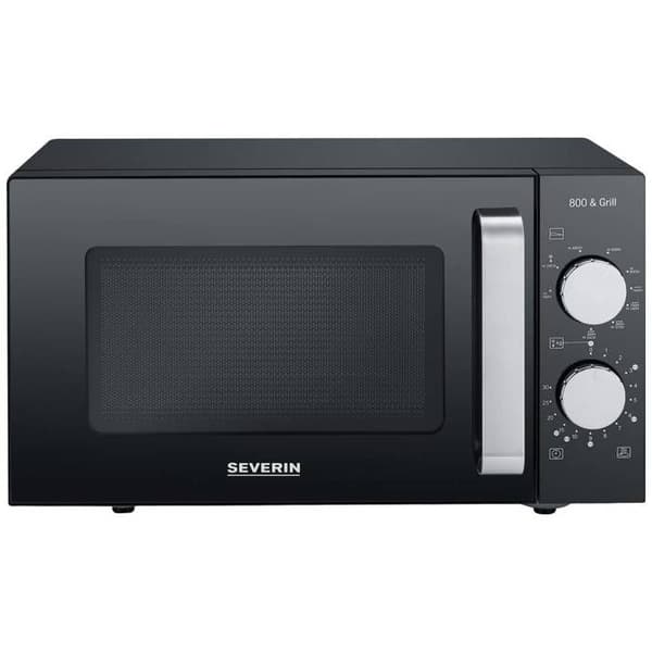 Severin MW 7762 Mikrobølgeovn sort, rustfrit stål 800 W grillfunktion