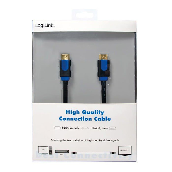 HDMI-kaapeli - Logilink - CHB1102 - 2m - 4K - 3D - Ethernet Sort, blå