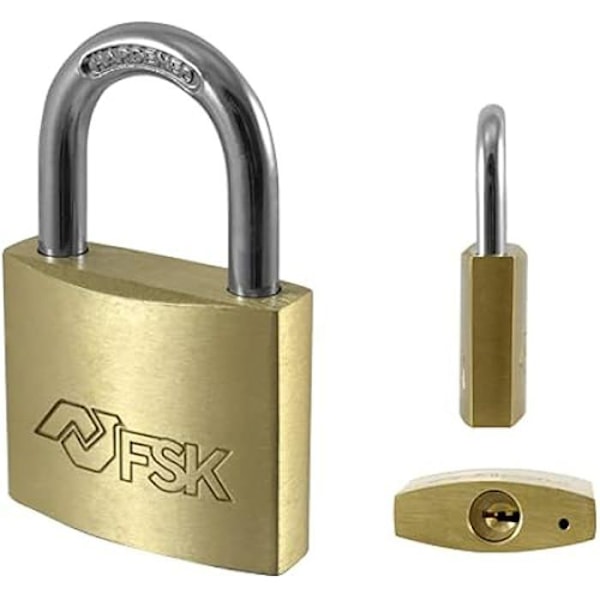 Riippulukko - FERRESTOCK - 30 mm - Messinki - Säänkestävä - Mukana 3 avainta Metall