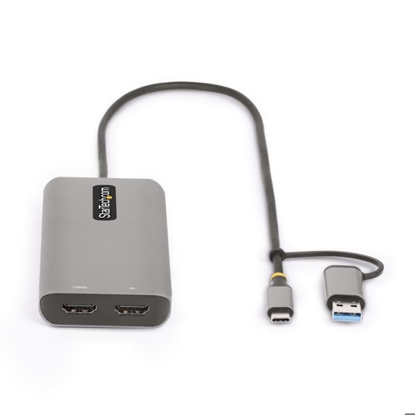 "Telakointiasema - StarTech.com - Monipaikkainen USB-C - Kaksois HDMI 4K - 3x USB-A - Matkatelakka"