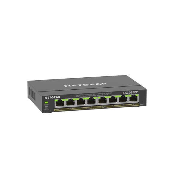 Switch Ethernet PoE 8 Porte - NETGEAR - GS308EPP - Smart Administrerbar - Stille - 124 W