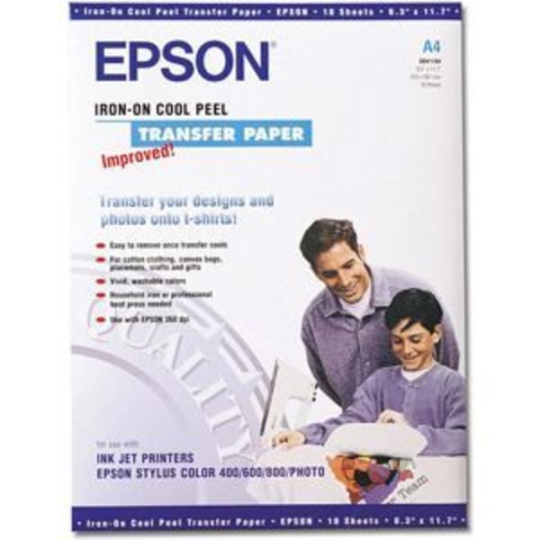 Papir transfer - EPSON - 10F - Hvid farve - Ideel til tekstilprint - 10 ark