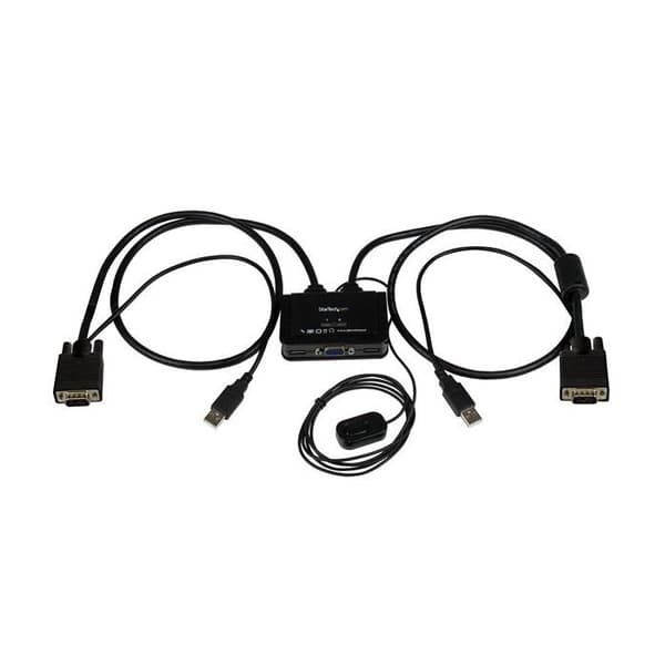 KVM-switch USB VGA med 2 porte - STARTECH - KVM-switch - USB-drevet - Sort