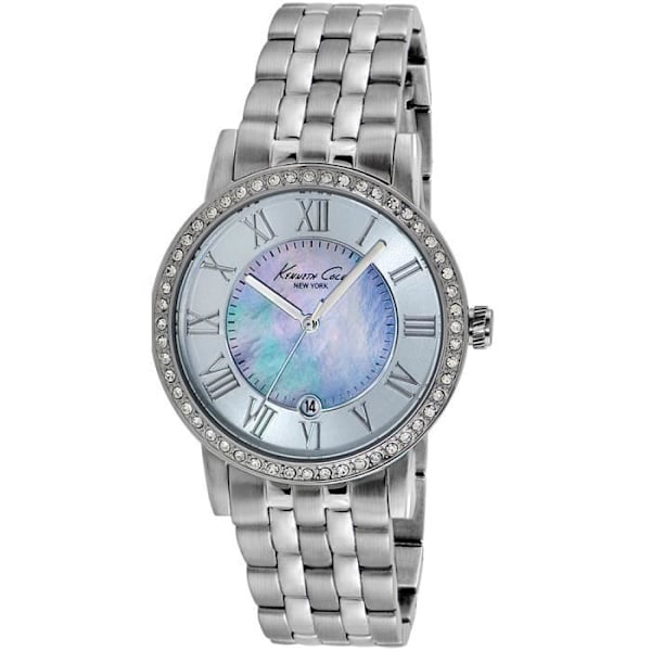 Dameur - KENNETH COLE - CLASSIC IKC4973 - Kvarts - Analog - Rustfrit stål Grå, Vit, Silver