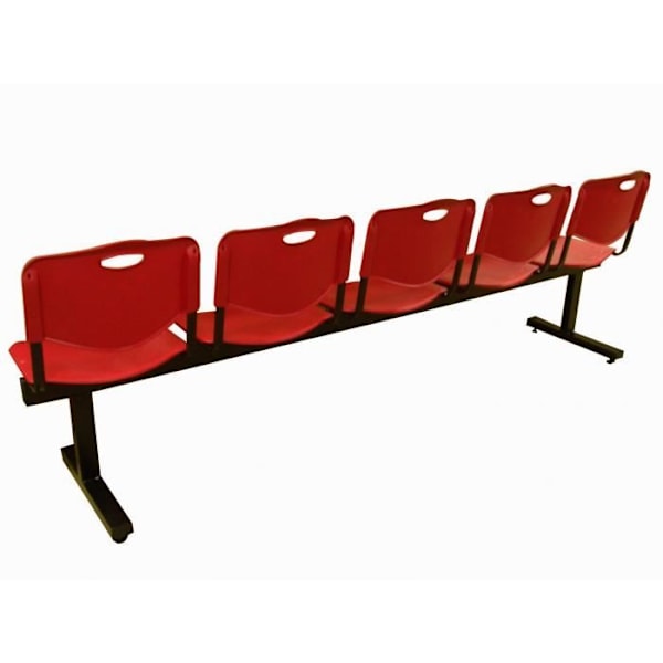 PIQUERAS Y CRESPO Modelo Albatana Bancada de espera de cinco plazas y structure de hierro en color negro Asiento y respaldo en