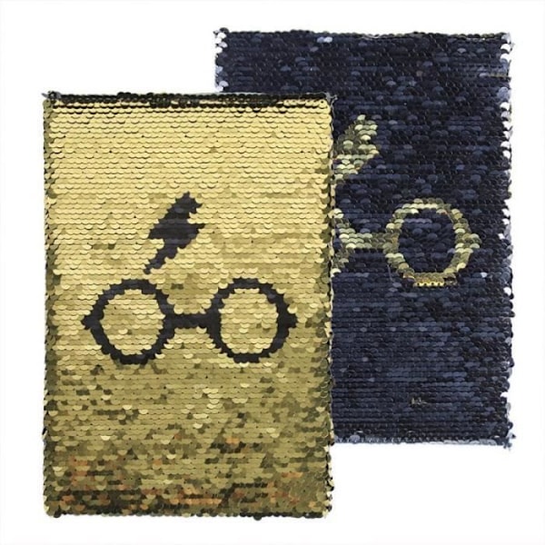 Notebooks - CERDA - Harry Potter - Black and Gold Sequins - A5 Size - Blank Pages Svart och guld