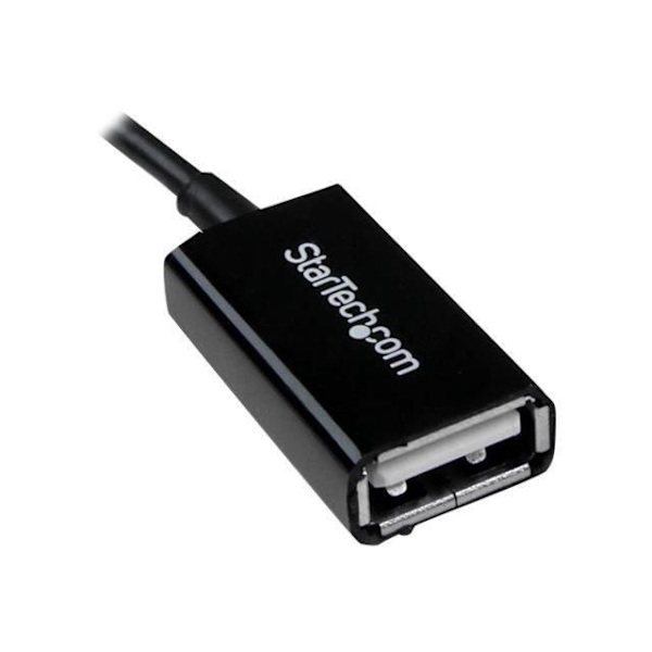 12 cm Micro USB til USB Host OTG Adapter Kabel - 12 cm Micro USB til USB Host OTG Adapter - M/F - Sort - UUSBOTG