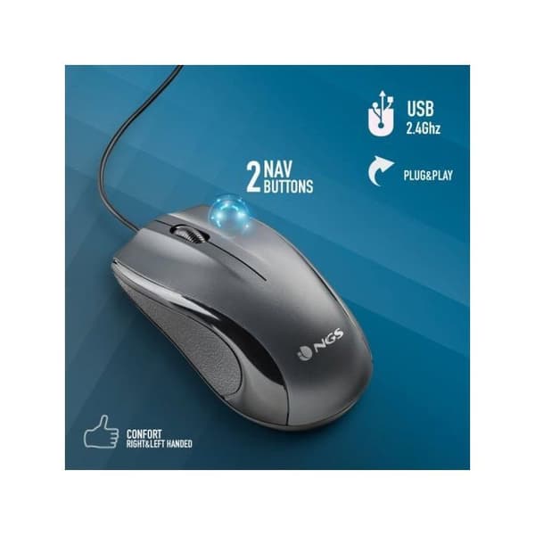 NGS EVO PEEP: Opladelige laser mus med multimode trådløs forbindelse. 2.4 GHz+Bluetooth 5.0+Bluetooth 5.1. Stille. DPI: 12