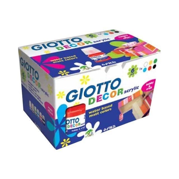 Akryylimaali - GIOTTO DECOR - Monivärinen - Pakkaus 6 x 25 ml Flerfärgad