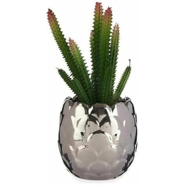 Dekorativ plante - IBERGARDEN - Keramik og plastikkaktus - 10 x 20 x 10 cm - Flerfarvet - 6 enheder Flerfärgad