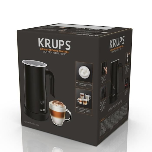 KRUPS XL100810 automatisk mælkeskummer - 2 skum- og varmefunktioner - Sort