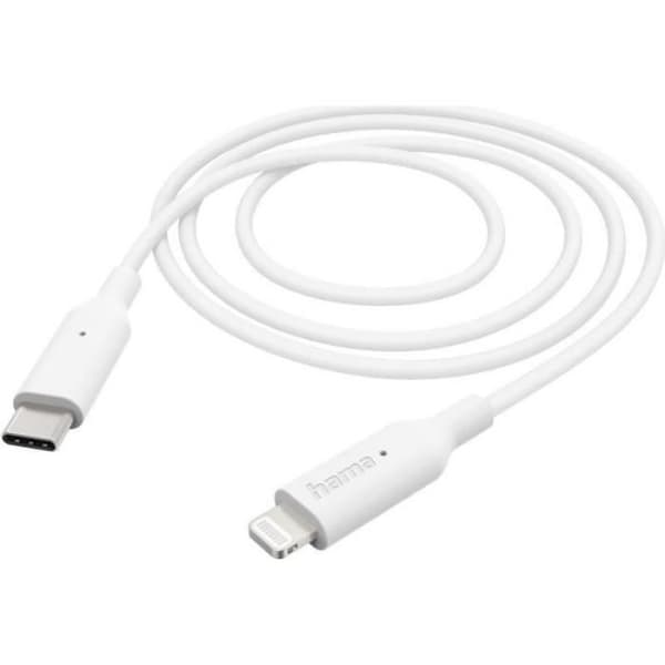 USB-kabel - Hama - 00201598 - 1 m - USB 2.0 - USB C til Lightning - Hvid