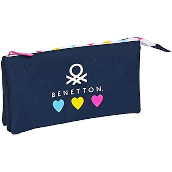 Penaali - SAFTA - Benetton Love - Tummansininen - 22 x 12 x 3 cm - Vetoketju marinblå