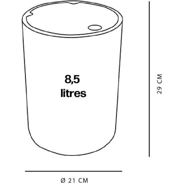 SDB Affaldsbeholder - I DAG - NYTTE - 8,5 L - Ø 21 x H 29 cm - Polypropylen - Sort Svart