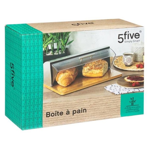 Rustfrit stål + bambus brød æske Pengar