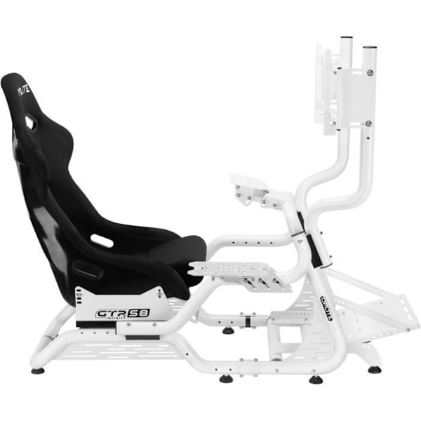 Stöd Simracing & Flightsim - OPLITE - För cockpit GTR S8 Full Force - Vit - Kompatibel med handbroms, växellåda, joystick