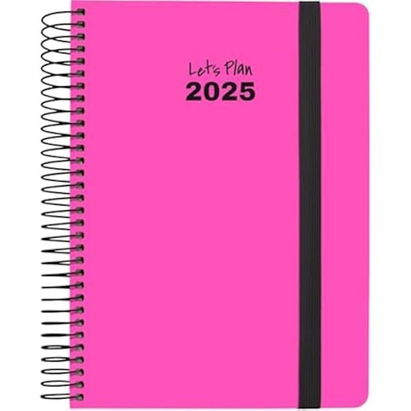 Päiväkirja - GRAFOPLÁS - Fluo Fuchsia - A5 14,8 x 21 cm - Joustava - 1 viikko 2 sivulla mångfärgad