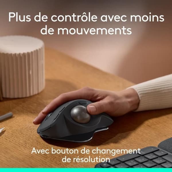 Ergonominen hiiri - langaton - Logitech - MX ERGO S - Grafiitti