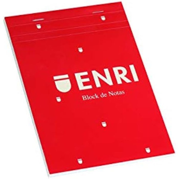 Notesbog - ENRI - 100102763 - Pakke med 5 - Blødt omslag - A5-format - 80 kvadratiske ark Röd