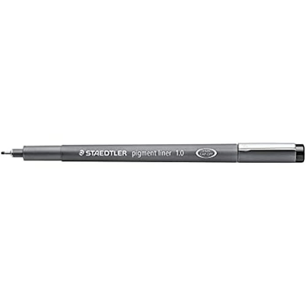 STAEDTLER fine tuscher - Sort pigment - Linjebredde 1,0 mm - Uudslettelig blæk - 10 fine tuscher Svart