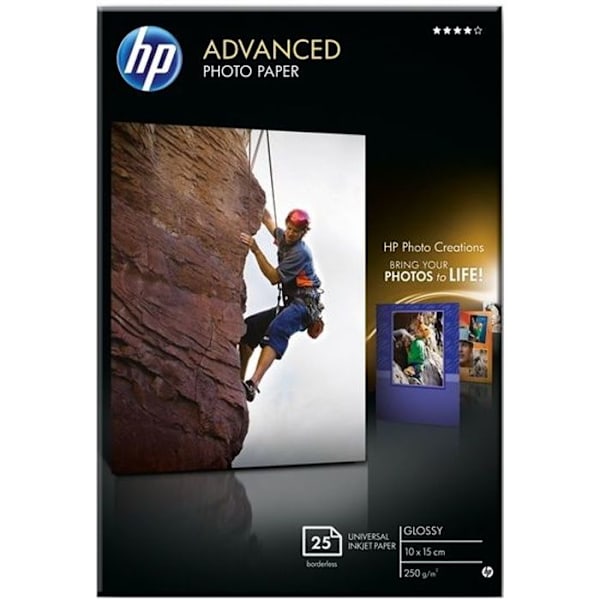 HP Advanced Glossy Borderless Photo Paper - 25 arkkia / 10 x 15 cm